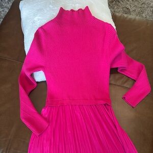 Anthropologie Fuchsia Ribbed Knit Sweater